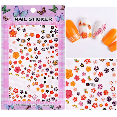 1 Sheet Embossed 3D Nail Stickers Blooming Flower