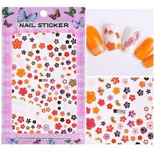 1 Sheet Embossed 3D Nail Stickers Blooming Flower